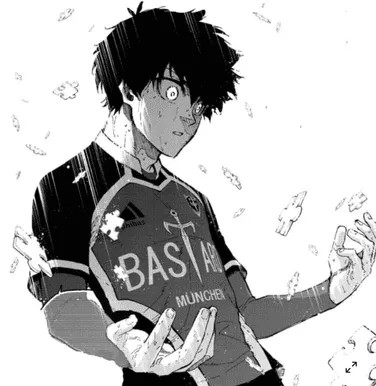 Isagi personagem de Blue Lock concentrado.