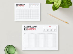 Visualização do rastreador de hábitos impresso.